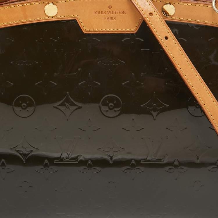 Pre Owned Louis Vuitton Vert Bronze Monogram Vernis Brea MM Bag