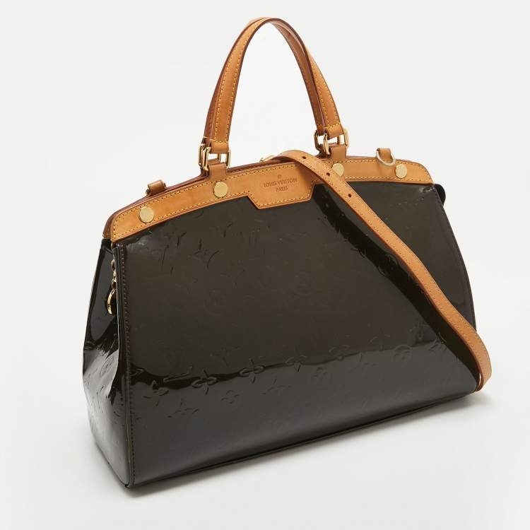 Pre Owned Louis Vuitton Vert Bronze Monogram Vernis Brea MM Bag
