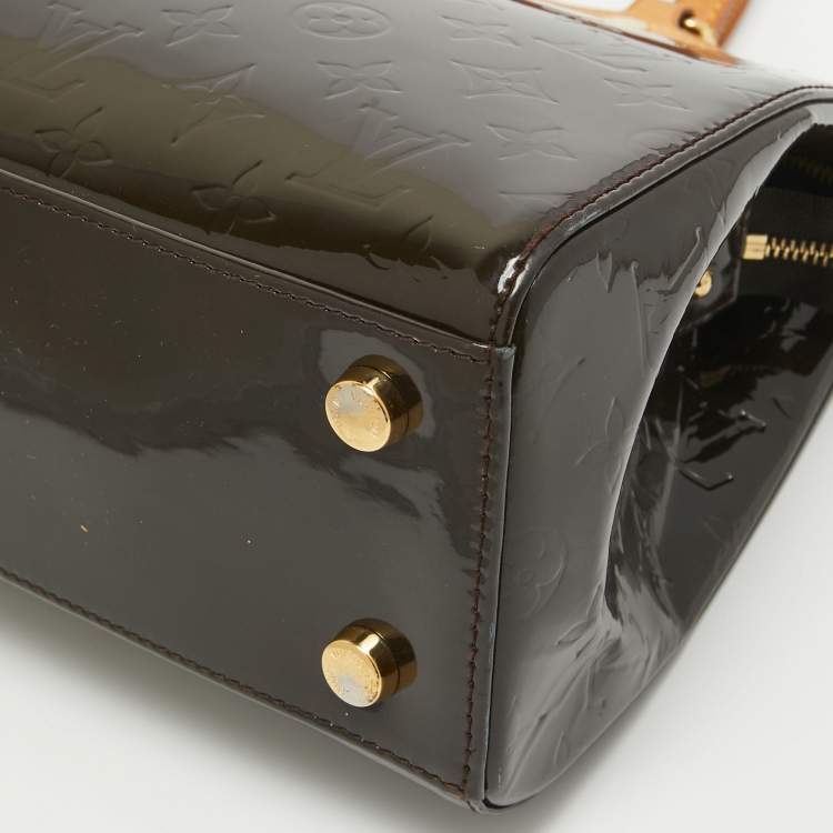 Pre Owned Louis Vuitton Vert Bronze Monogram Vernis Brea MM Bag