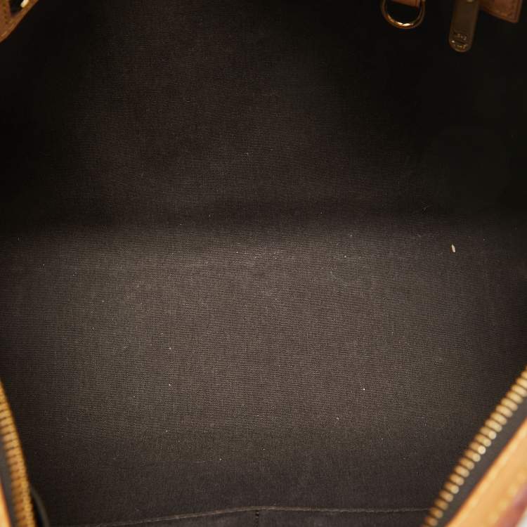 Pre Owned Louis Vuitton Vert Bronze Monogram Vernis Brea MM Bag