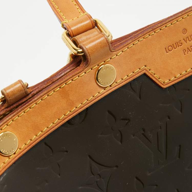 Pre Owned Louis Vuitton Vert Bronze Monogram Vernis Brea MM Bag