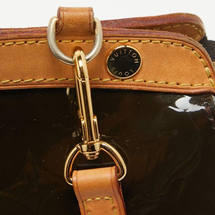Pre Owned Louis Vuitton Vert Bronze Monogram Vernis Brea MM Bag