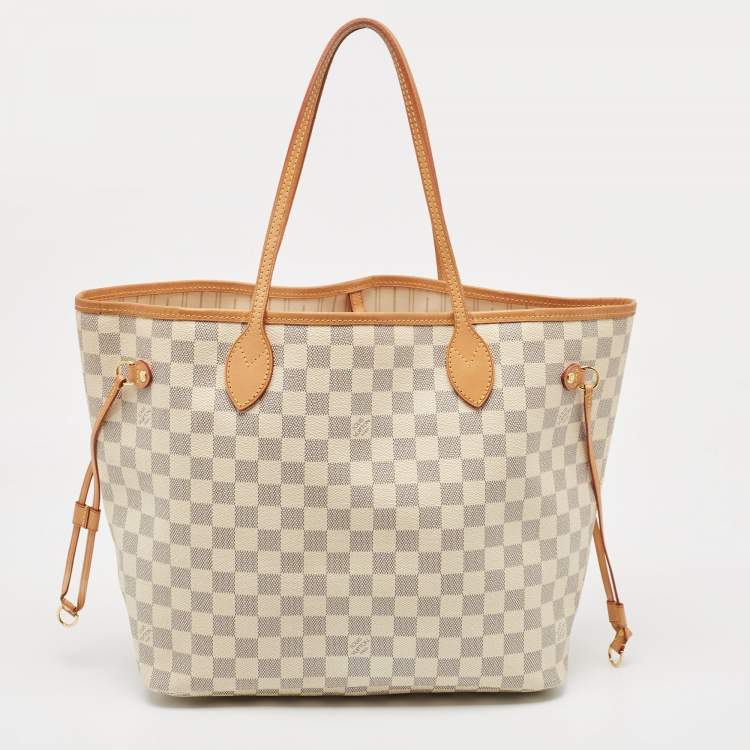 Pre Owned Louis Vuitton Damier Azur Canvas Neverfull MM Bag