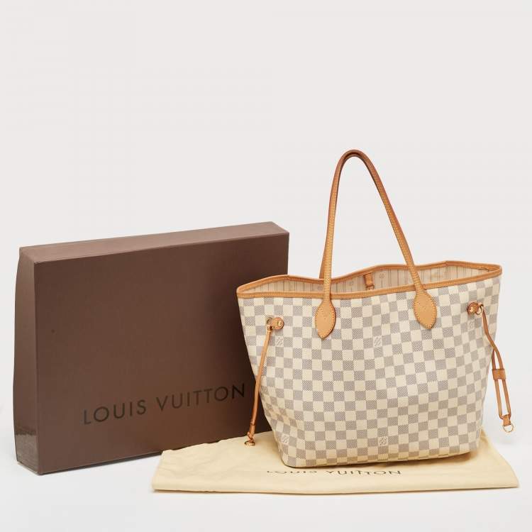 Pre Owned Louis Vuitton Damier Azur Canvas Neverfull MM Bag