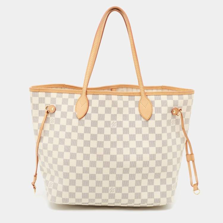 Pre Owned Louis Vuitton Damier Azur Canvas Neverfull MM Bag