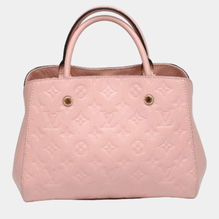 Pre Owned Louis Vuitton Rose Poudre Empreinte BB Leather Montaigne Satchel