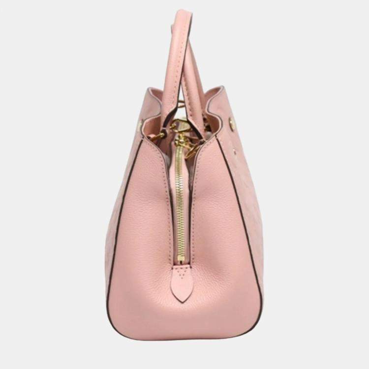 Pre Owned Louis Vuitton Rose Poudre Empreinte BB Leather Montaigne Satchel