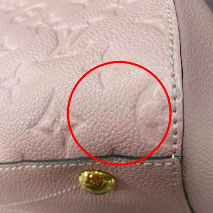 Pre Owned Louis Vuitton Rose Poudre Empreinte BB Leather Montaigne Satchel