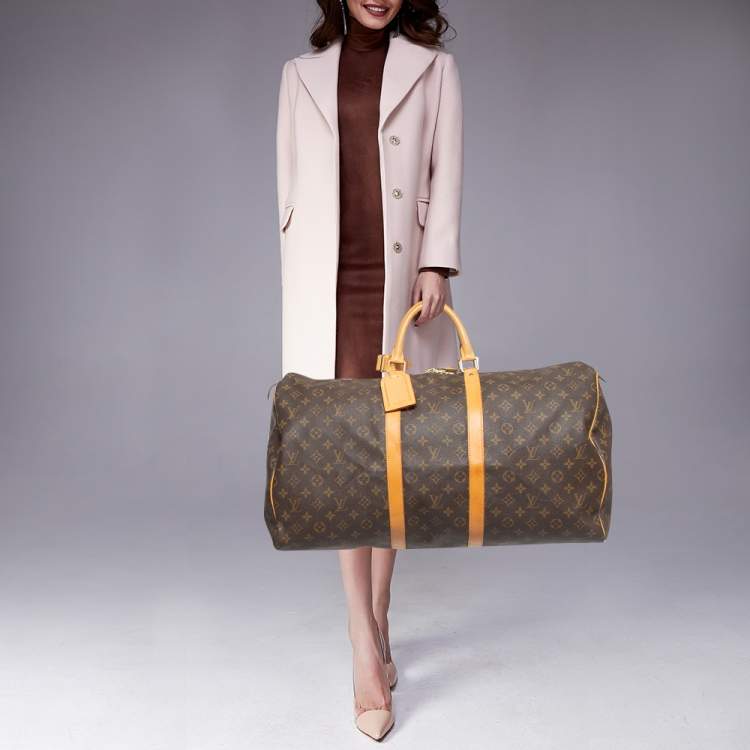 Pre Owned Louis Vuitton Monogram Canvas Keepall 55 Bag