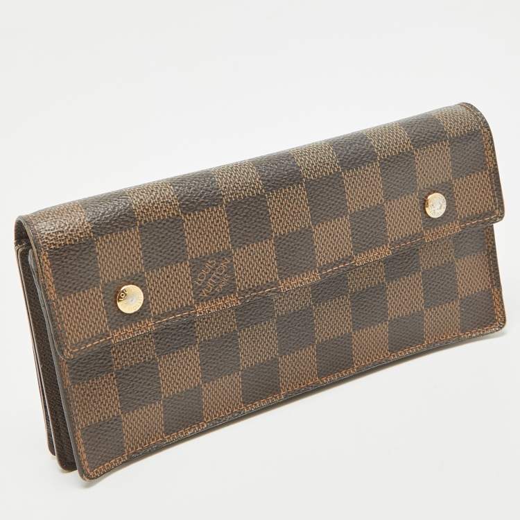 Pre Owned Louis Vuitton Damier Ebene Canvas Accordeon Wallet