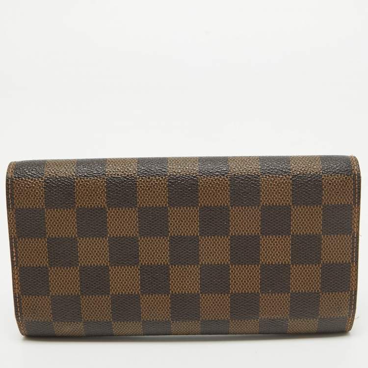 Pre Owned Louis Vuitton Damier Ebene Canvas Sarah Wallet