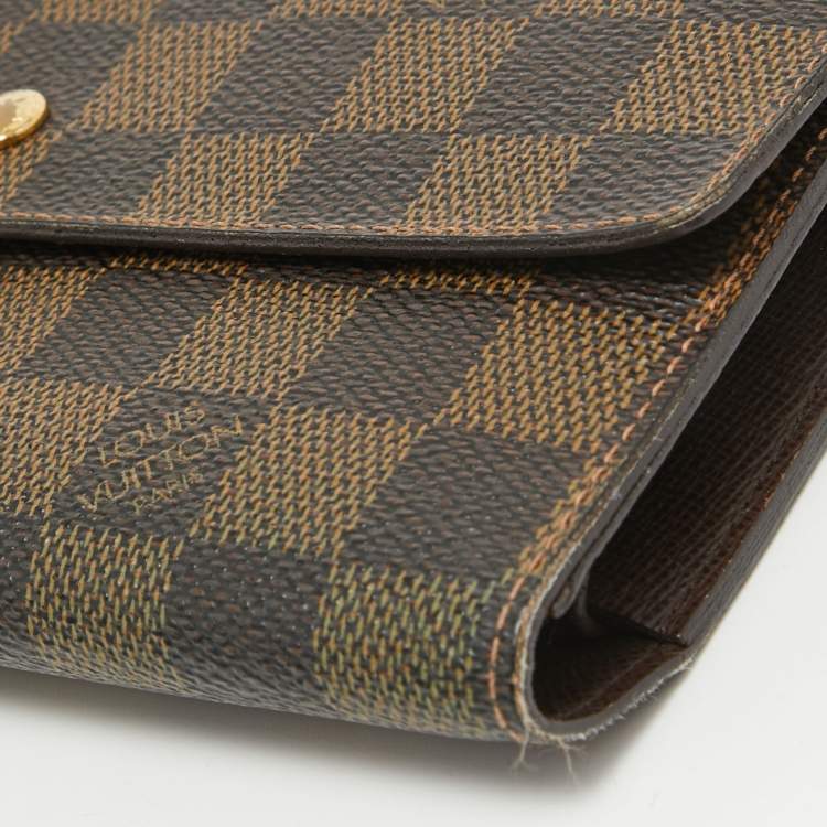 Pre Owned Louis Vuitton Damier Ebene Canvas Sarah Wallet