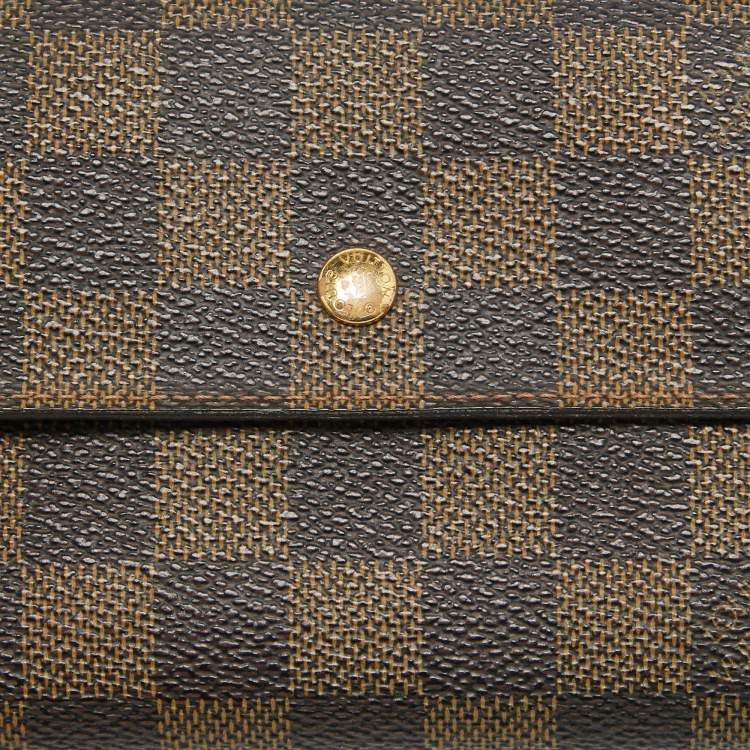 Pre Owned Louis Vuitton Damier Ebene Canvas Sarah Wallet