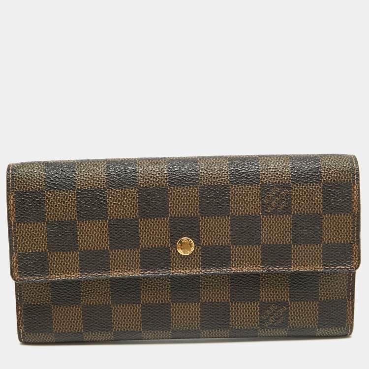 Pre Owned Louis Vuitton Damier Ebene Canvas Sarah Wallet