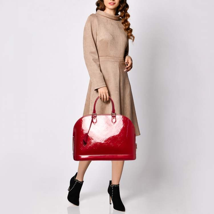 Pre Owned Louis Vuitton Pomme D Amour Monogram Vernis Alma GM Bag