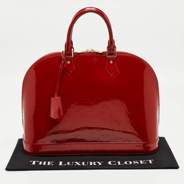 Pre Owned Louis Vuitton Pomme D Amour Monogram Vernis Alma GM Bag