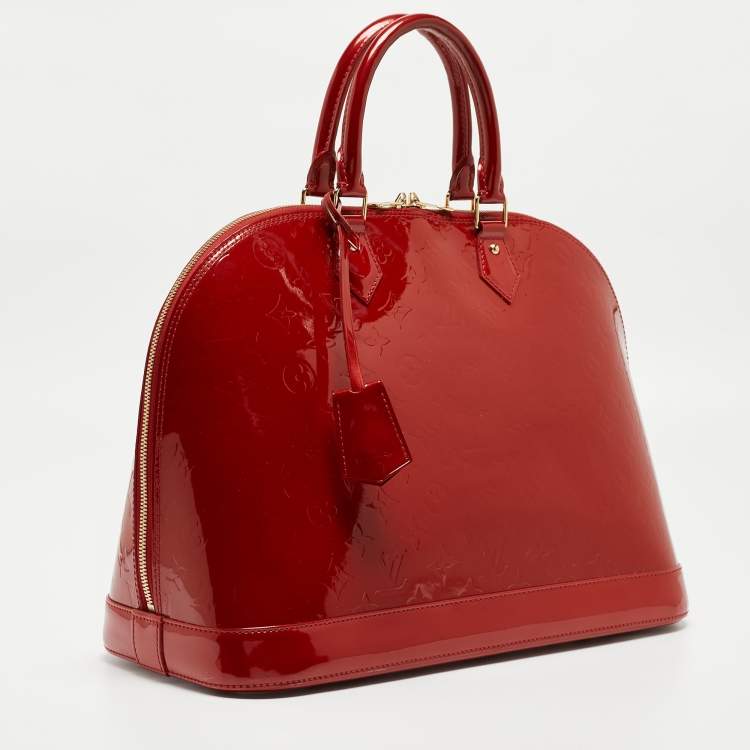 Pre Owned Louis Vuitton Pomme D Amour Monogram Vernis Alma GM Bag