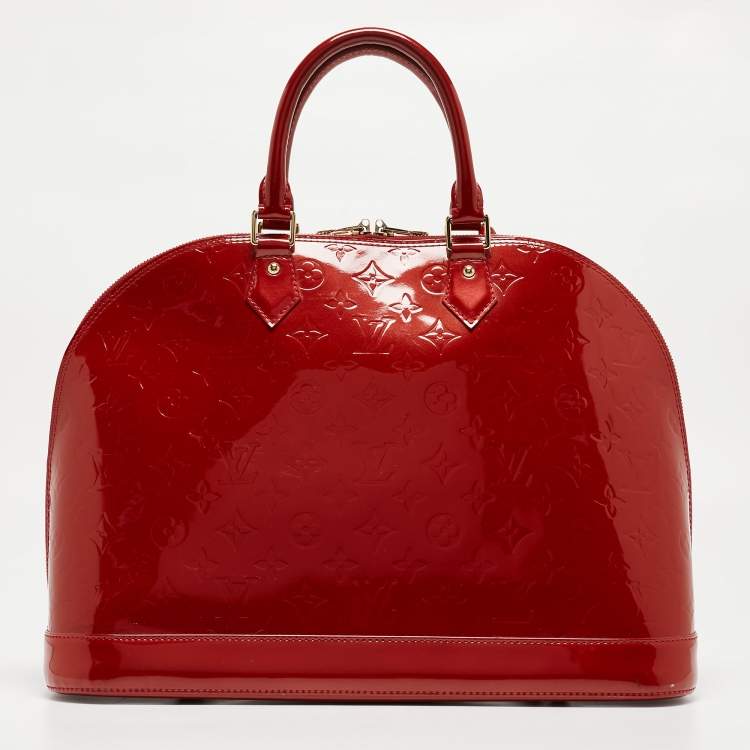 Pre Owned Louis Vuitton Pomme D Amour Monogram Vernis Alma GM Bag