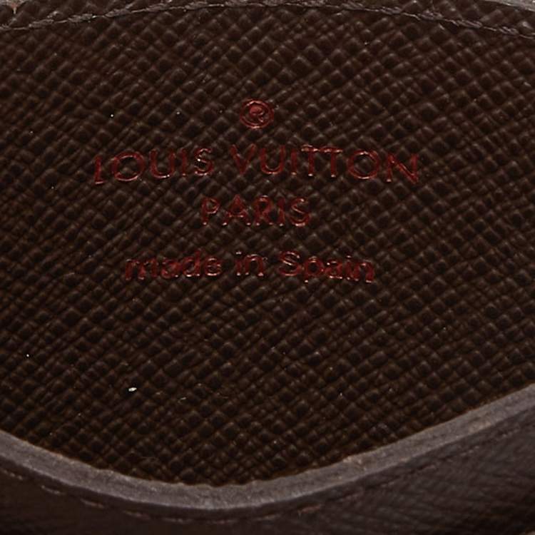 Pre Owned Louis Vuitton Damier Ebene Canvas Card Holder 
