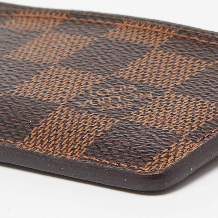 Pre Owned Louis Vuitton Damier Ebene Canvas Card Holder 