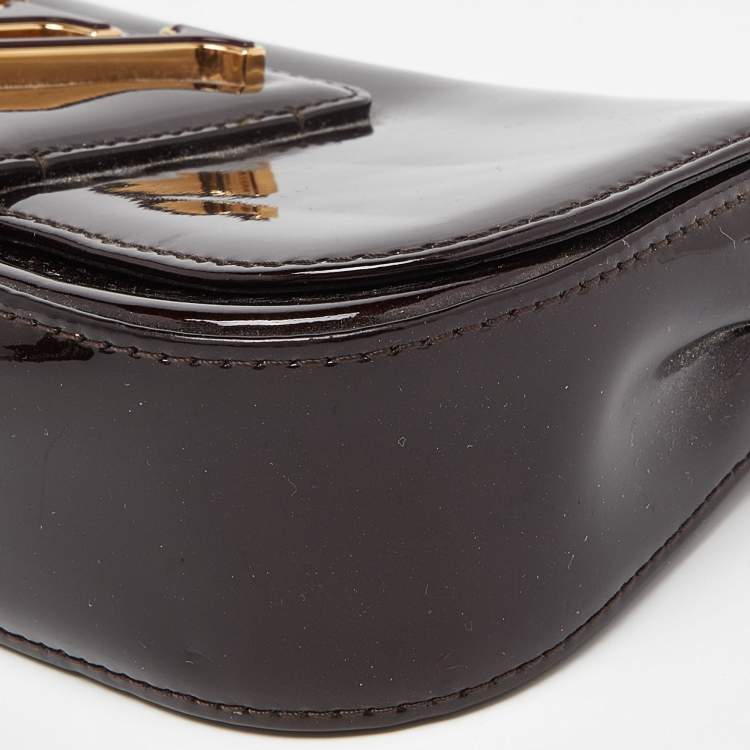 Pre Owned Louis Vuitton Amarante Patent Leather Sobe Clutch