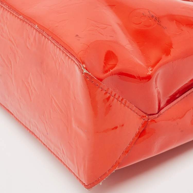 Pre Owned Louis Vuitton Red Monogram Vernis Reade PM Bag