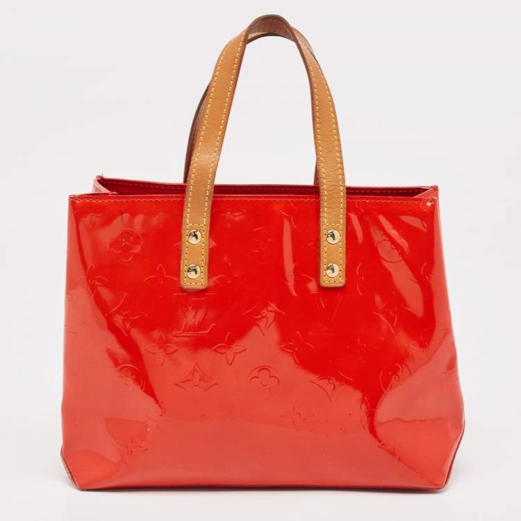 Pre Owned Louis Vuitton Red Monogram Vernis Reade PM Bag