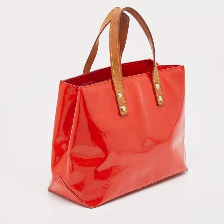 Pre Owned Louis Vuitton Red Monogram Vernis Reade PM Bag