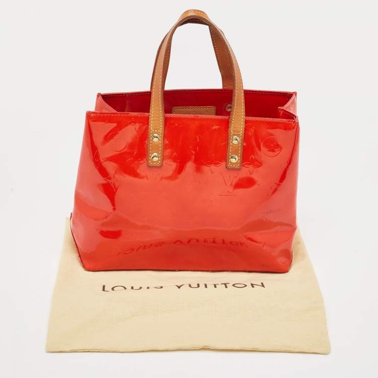Pre Owned Louis Vuitton Red Monogram Vernis Reade PM Bag