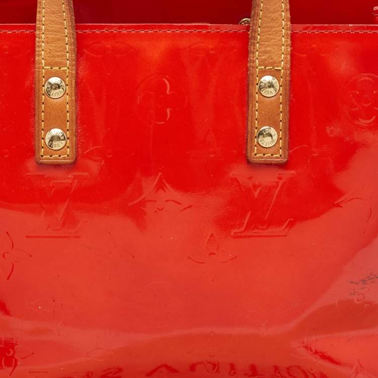 Pre Owned Louis Vuitton Red Monogram Vernis Reade PM Bag