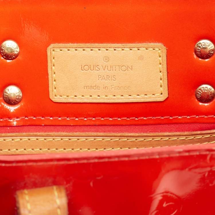Pre Owned Louis Vuitton Red Monogram Vernis Reade PM Bag