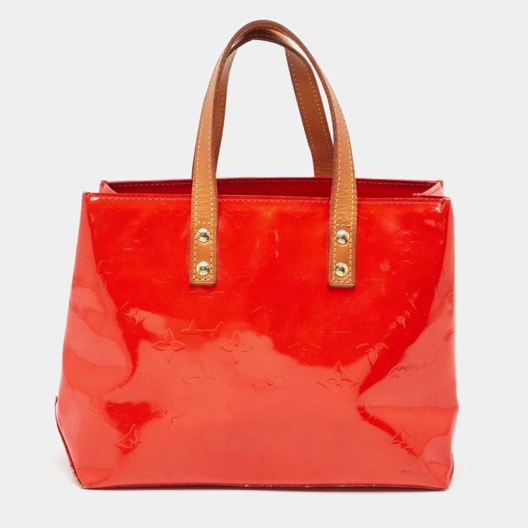 Pre Owned Louis Vuitton Red Monogram Vernis Reade PM Bag