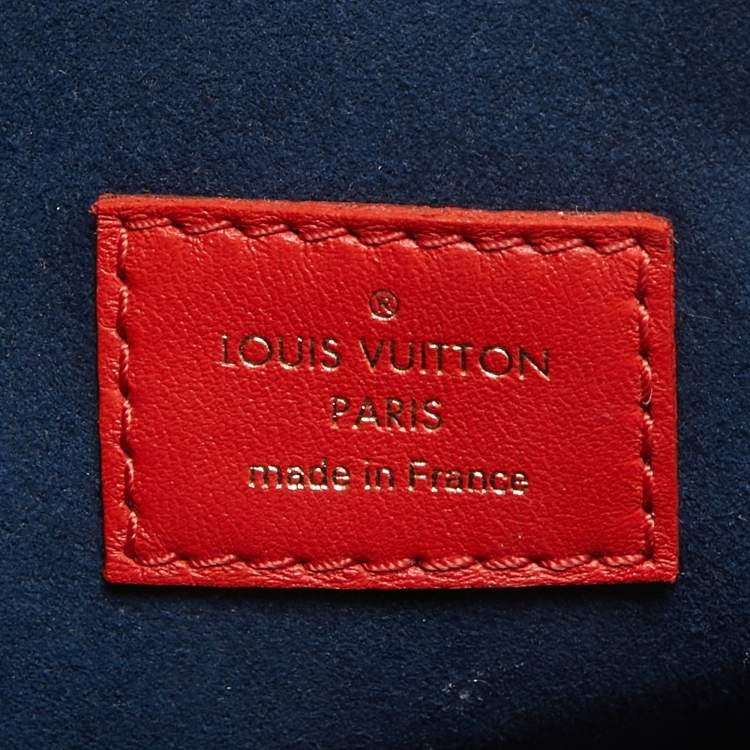 Pre Owned Louis Vuitton Red Monogram Embossed Leather Coussin PM Bag