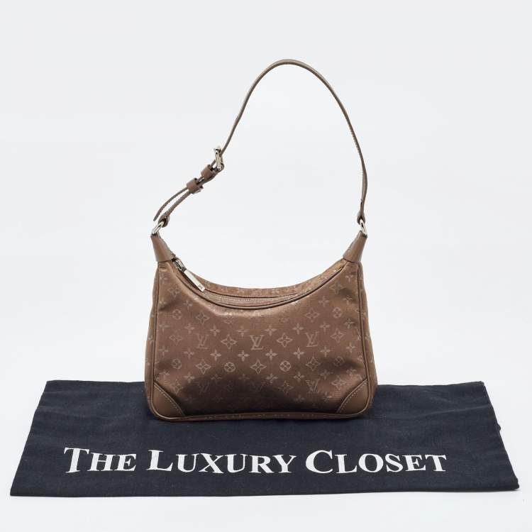 Pre Owned Louis Vuitton Brown Monogram Satin Boulogne Bag