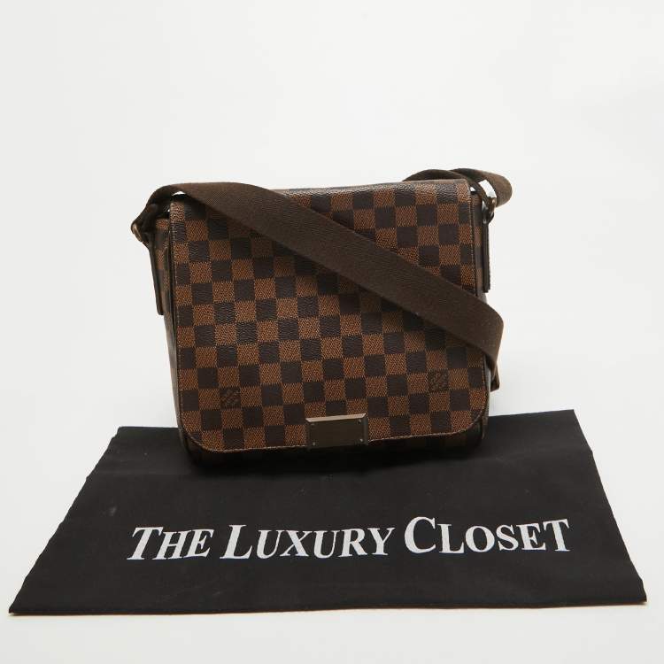 Pre Owned Louis Vuitton Damier Ebene Canvas District PM Bag