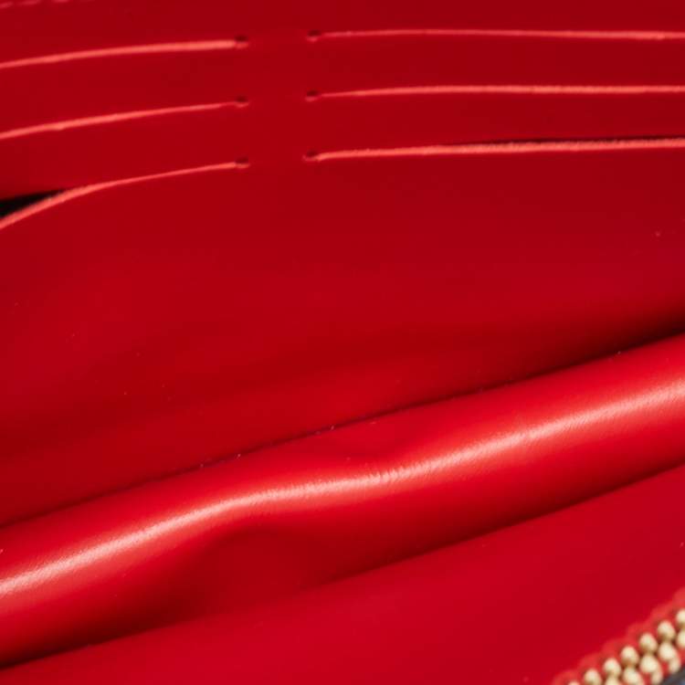 Pre Owned Louis Vuitton Blue/Rouge Damier and Monogram Patchwork Denim Denim Flore Wallet on Chain 