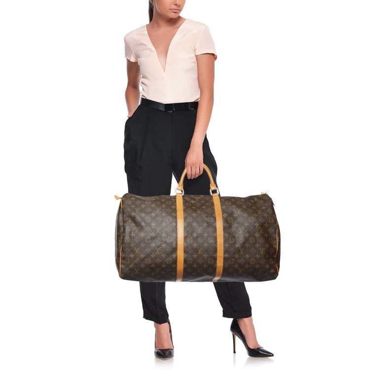Pre Owned Louis Vuitton Monogram Canvas Keepall Bandouliere 60 Bag