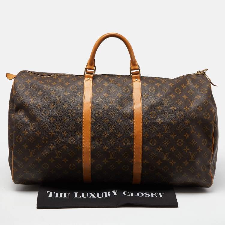 Pre Owned Louis Vuitton Monogram Canvas Keepall Bandouliere 60 Bag