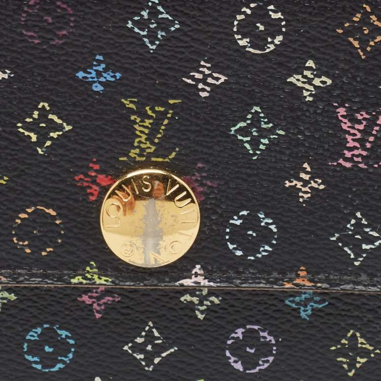 Pre Owned Louis Vuitton Black Monogram Multicolore Canvas Sarah Wallet