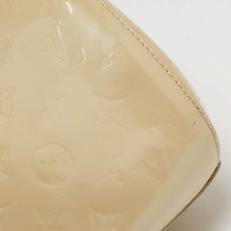 Pre Owned Louis Vuitton Blanc Corail Monogram Vernis Sherwood GM Bag