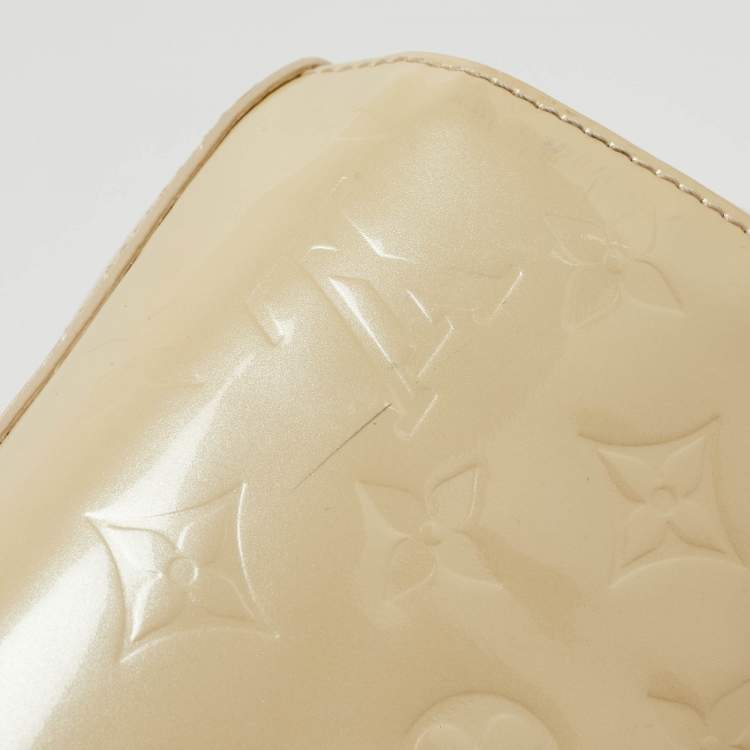 Pre Owned Louis Vuitton Blanc Corail Monogram Vernis Sherwood GM Bag