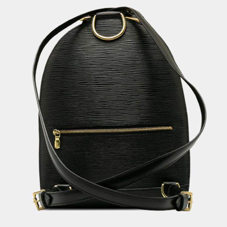 Pre Owned Louis Vuitton Black Leather Epi Mabillon Backpack  