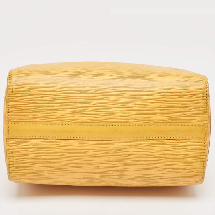 Pre Owned Louis Vuitton Tassil Yellow Epi Leather Speedy 25 Bag
