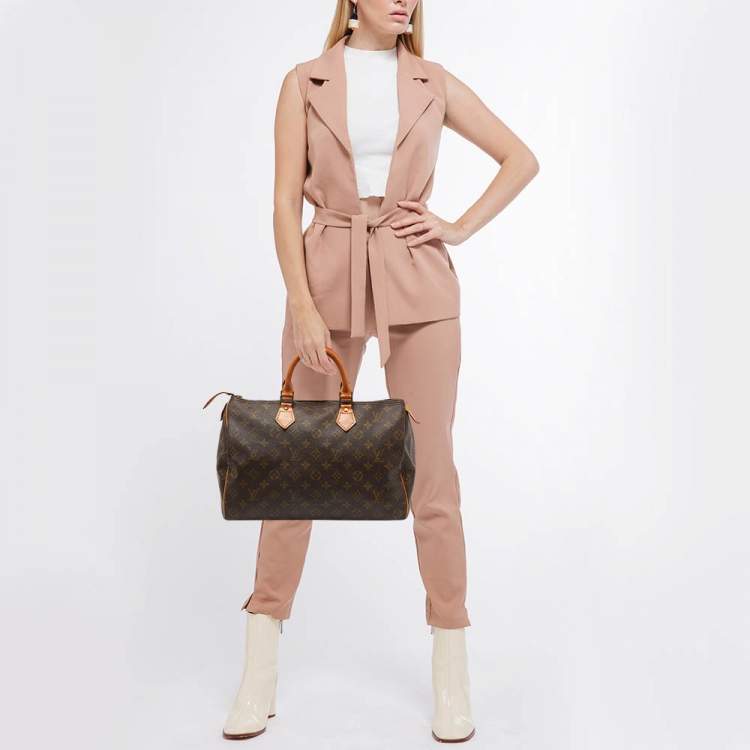 Pre Owned Louis Vuitton Monogram Canvas Speedy 35 Bag