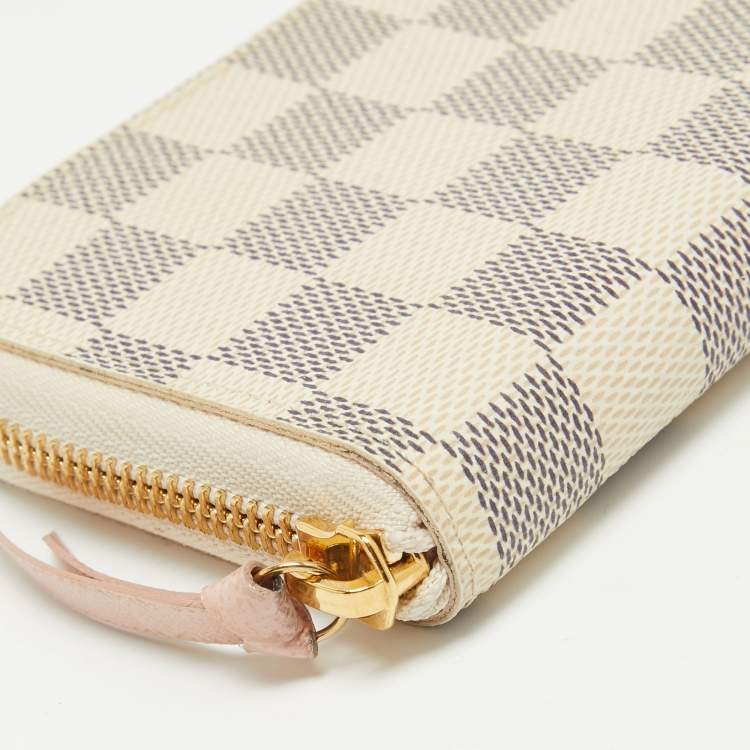 Pre Owned Louis Vuitton Damier Azur Canvas Clemence Wallet