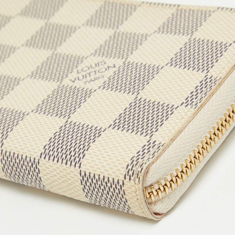 Pre Owned Louis Vuitton Damier Azur Canvas Clemence Wallet