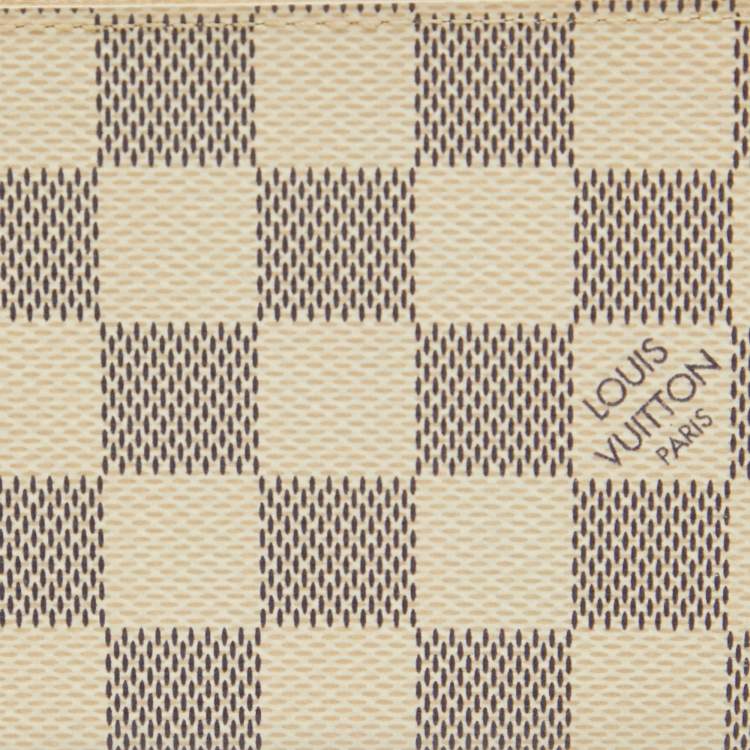 Pre Owned Louis Vuitton Damier Azur Canvas Clemence Wallet
