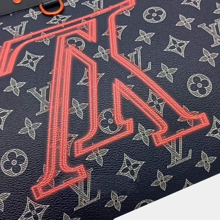 Pre Owned Louis Vuitton Blue Monogram Canvas Upside Down Clutch Bag