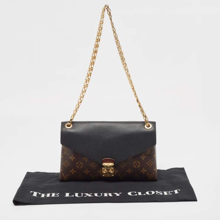 Pre Owned Louis Vuitton Black Monogram Canvas and Leather Pallas Chain Bag