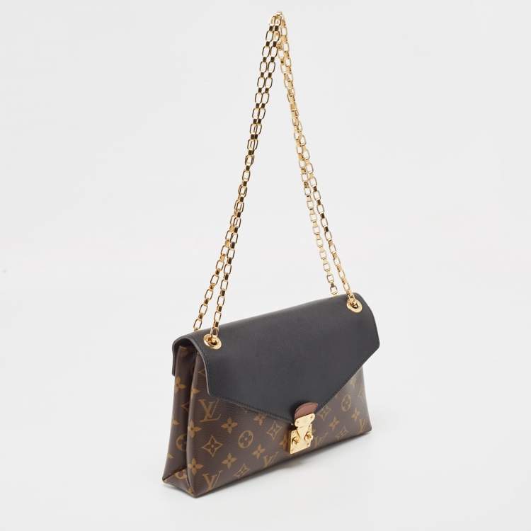Pre Owned Louis Vuitton Black Monogram Canvas and Leather Pallas Chain Bag